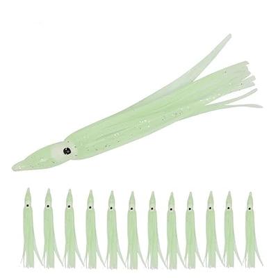 Luminous Squid Jig Hooks Saltwater: Fluorescent Cuttlefish Sleeve Fishing  Jigs Glow Squid Jigs Head Hooks Octopus Lure Fishing Hook 6pcs