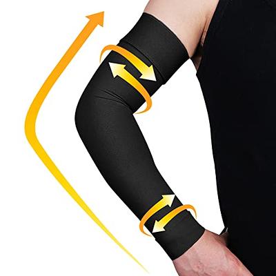  NURCOM® Medical Compression Arm Sleeve for Men Women, 2 Pack,  20-30mmHg Full Arm Support with Silicone Band for Lymphedema, Lipedema,  Pain Relief, Edema, Swelling, Post Surgery Recovery, Black XL : Health