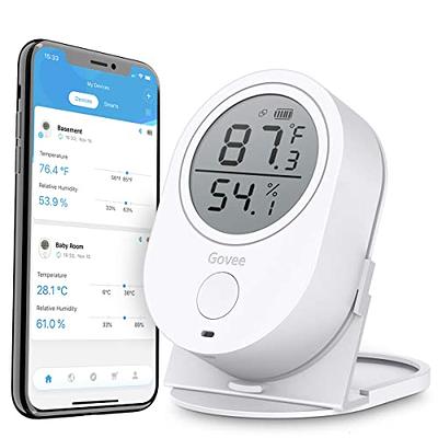 WiFi Temperature Humidity Monitor: Upgraded Smart Temperature and Humidity  Sensor with Large Backlit LCD Screen & App Alerts, Indoor Thermometer