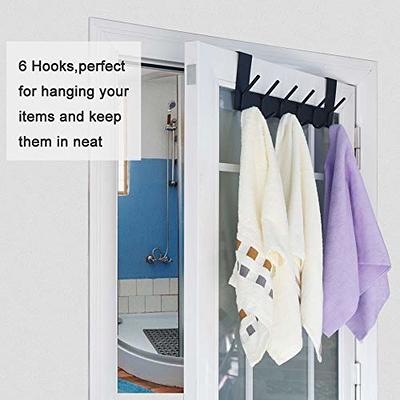 WEBI Over The Door Hook Door Hanger:Over The Door Towel Rack with 6 Coat  Hooks for Hanging,Door Coat Hanger Towel Hanger Over Door Coat Rack for
