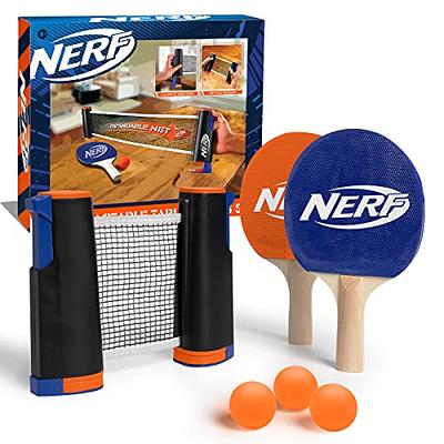 Toy Time Portable Ping Pong Set with Retractable Net, Wooden