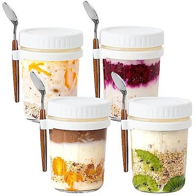 TINSKY 4 Sets Overnight Oats Containers with Lids 12 oz Mason Oats Jars Overnight  Glass Oatmeal Containers with Airtight Lid Measurement Marks for Yogurt  Salad Fruit Cereal Milk - Yahoo Shopping