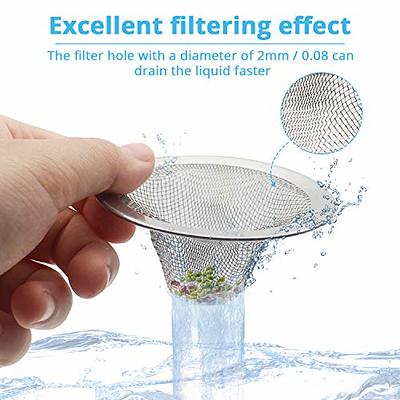 Kitchen Sink Strainer Stainless Steel, LASSHSWA Kitchen Sink Drain Strainer, Sink Strainers for Kitchen Sinks with Large Wide Rim 4.5 Diameter (2