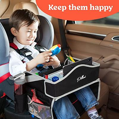 ecoZen Lifestyle Kids Travel Tray for Car - Toddler Lap Desk Organizer for  Airplane, Pink Car Seat Tray for Kids Travel, Kids Roadtrip Essentials