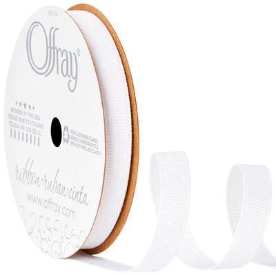 Offray 3/8 White Grosgrain Ribbon - 18 ft