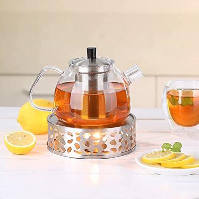 Glass Teapot with Removable Stainless Steel Infuser, Borosilicate Glass Tea  Pot with Strainer,for Blooming Tea & Loose Leaf Tea, Microwave & Stovetop  Safe (33OZ) - Yahoo Shopping