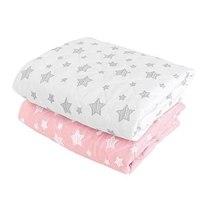 Yoofoss Waterproof Crib Mattress Protector 2 Pack, Quilted Crib Mattress Pad Cover Ultra Soft and Breathable, Machine Washable Toddler Mattress