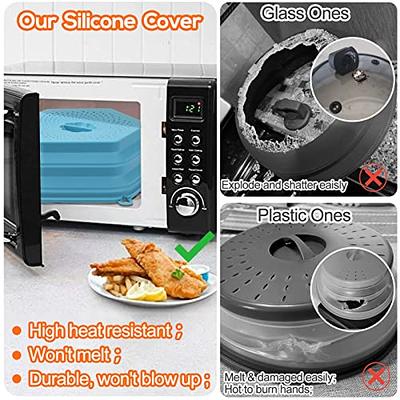 AIERSA Silicone Microwave Cover for Food Splatter, Collapsible