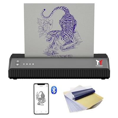 Calicon Portable Tattoo Stencil Printer Cordless Tattoo Transfer Thermal  Copier Machine Rechargeable Mini Printer with Free 10pcs Transfer Paper  Compatible with iOS&Android Phone(2023 New Version) Black