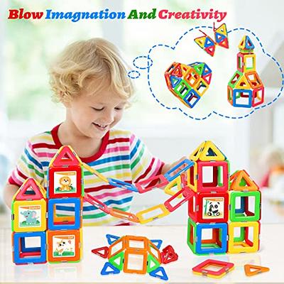  Magnetic Blocks-Build Mine Magnet World Edition, Magnetic Toys  for Boys & Girls Age 3-4 4-5 6-8, STEM Montessori Sensory Toys for Toddlers  Gifts for 3+ Years Old, Fidget Cubes Construction Toys 