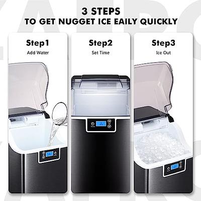 Nugget Ice Maker Countertop Ice Machine with Soft & Chewable Pellet Ice  Portable Self-Cleaning Compact Ice Machine, 44LBS/24H Whit Ice Scoop and Ice  Basket Decor for Your Kitchen/Office/Bar/Party - Yahoo Shopping