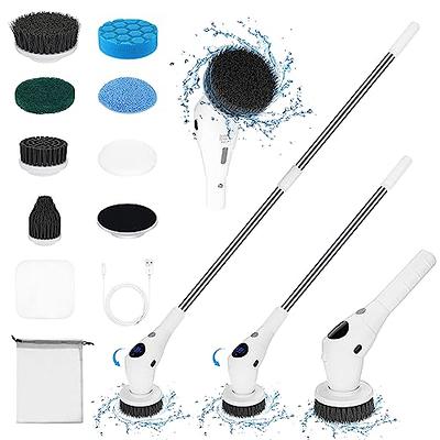 Voweek Electric Spin Scrubber, Cordless Shower Cleaning Brush with  Adjustable Long Handle, 4 Replaceable Brush Heads, 2 Rotating Speeds,  Electric