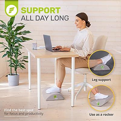 Ottoman Faux Leather Footrest Stool, Adjustable Height Foot Rest Under Desk  for Home, Office, Foot Stool Rocker Improves Posture and Circulation