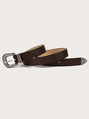 INOGIH Women's Vintage Western Leather Belt