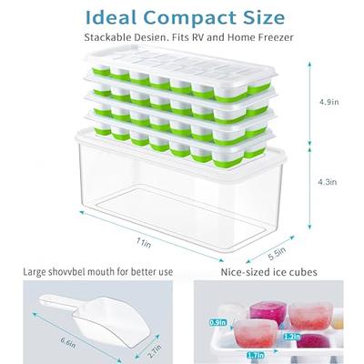 Food-grade Silicone Ice Cube Tray with Lid and Storage Bin for Freezer,  Easy-Release 36 Small Nugget Ice Tray with Spill-Resistant Cover&Bucket,  Flexible Ice Cube Molds with Ice Container, Scoop Cover - Yahoo