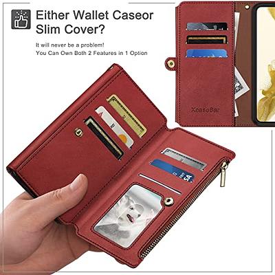 SUANPOT for Samsung Galaxy S22 with RFID Blocking Leather Wallet Case Credit Card Holder,Flip Folio Book Phone Case Shockproof Cover Women Men for