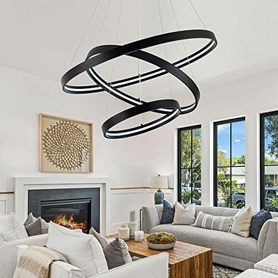 SUNMOO Modern Led Chandeliers Black, Dimmable Contemporary LED Chandeliers  3 Rings, Hanging Led Modern Pendant Light Fixture for Living Room Kitchen  lsland Dining Room Foyer Office Entryway 6000k - Yahoo Shopping