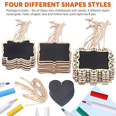 5PCS Mini Chalkboards Rectangular Hanging Blackboard Double Sided  Chalkboard Wedding Party Table Number Place Tag Message Board