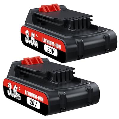 2PACK 20V MAX Lithium Battery 6.5Ah for Black+Decker LBXR20 LB20 LBX20  LB2X4020