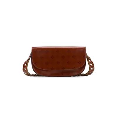 Patricia Nash Villanova Leather Crossbody Bag with Hangoff Pouch - Tan Signature Print