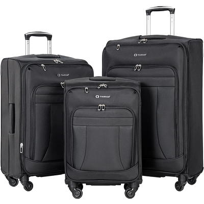 Hipack 3-Piece Spinner Expandable Luggage Set - Dark Brown