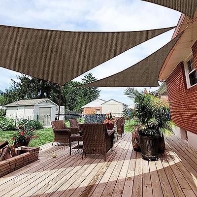 Patio Paradise 8' x 8' x 8' Brown Sun Shade Sail Triangle Canopy