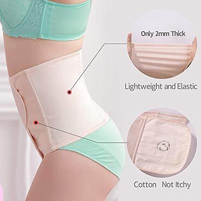 Abdominal Binder Postpartum Belly Band for Post Abdomen Surgery C-section  Recovery Compression Wrap Back Support Belt (Medium Beige) Medium Beige