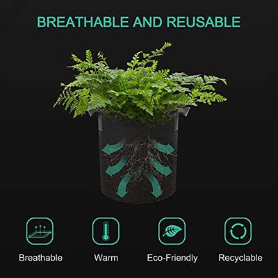 JERIA 8-Pack 10 Gallon Grow Bags, Aeration Fabric Pots with Handles, Heavy  Duty Thickened Nonwoven Grow Pots with 8 Pcs Plant Labels