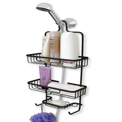 Dracelo Black 4-Tier Adjustable Shelves Shower Caddy Corner for Bathroom, Bathtub Storage Organizer for Shampoo Accessories