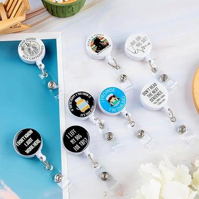 Gueevin 10 Pcs Funny Nurse Badge Holder Retractable Badge Reel