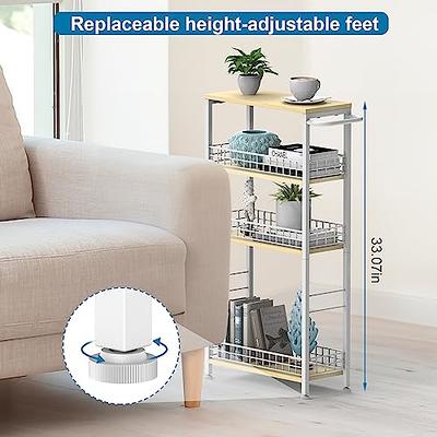 Cheap Durable Rolling Utility Cart Storage Shelf Movable Gap Storage Rack  Kitchen Bathroom Slim Slide Organizer Shelf Room Trolleys