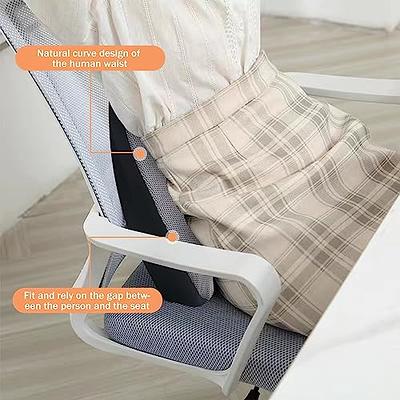 Super Soft Lumbar Support Pillow for Car, 100% Memory Foam Lumbar Pillow  with Breathable Removable Cover, Ergonomic Design - Back Pillow Lumbar