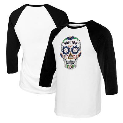 Women's Tiny Turnip White/Black Houston Astros Sugar Skull 3/4-Sleeve  Raglan T-Shirt - Yahoo Shopping