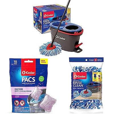 Spin Mop Bucket System - Easy Wring 360 Spin - Streak Free Floor Cleaning - 2 Microfiber Heads