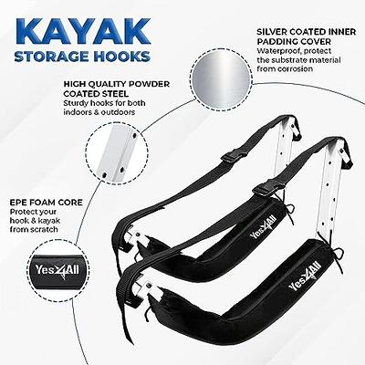 Yes4All Kayak Storage Hooks, Heavy-Duty Premium Foam Padded