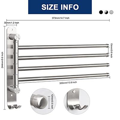 NearMoon Swivel Towel Rack, Thicken SUS304 Stainless Steel 4-Arm Towel Bar,  Space Saving Wall Mounted Towel Holder with Hook, Rustproof Swing Out Towel  Hanger for Bathroom, Kitchen (Brushed Nickel) - Yahoo Shopping