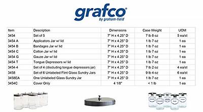 C&H Solutions 5L (1.32 Gallon) Glass Jar with Lid Wide Mouth Plastic Pour Spout Lids Bulk-Dry Food Storage