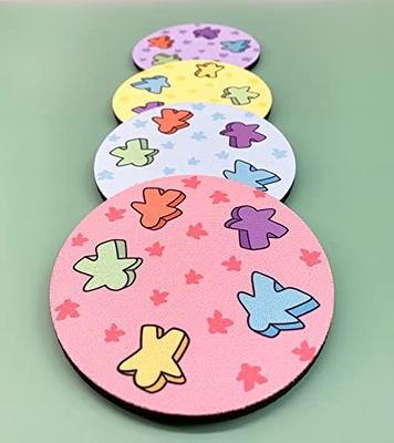 Meeple Drink Coasters- Set of 6  Meeple Design Gifts for Board