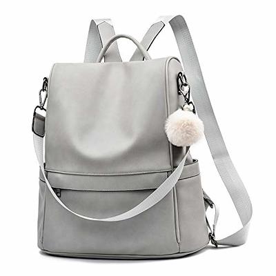 CHERUTY Women Backpack Purse PU Leather Anti-theft Casual Shoulder Bag  Fashion Ladies Satchel Bags(Grey Large) - Yahoo Shopping