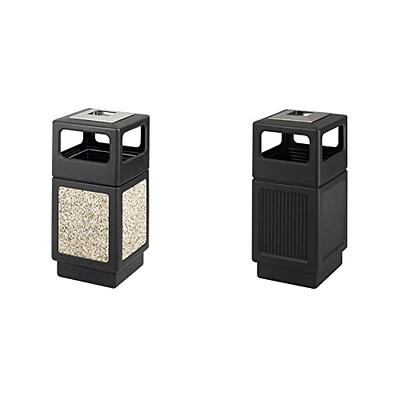 Safco Canmeleon Square Side-Open Receptacle, Black (38 gal)