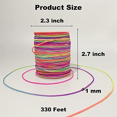 2 Rolls Bracelet String Elastic Cord, 1MM Stretchy Rainbow Elastic String  Elastic Cord for Bracelet Making,Sturdy Thread Rope for Jewelry Making