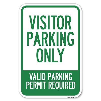 Parking Area Sign Visitors Parking Only - Valid Parking Permit  Required/23470 SignMission Size: 18 H x 12 W x 1 D - Yahoo Shopping