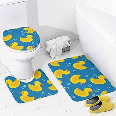 KXO 4PCS Yellow Rubber Duck on Blue Background Waterproof Shower Curtain  Set with Non-Slip Rugs Toilet Lid Cover and Bath Mat Polyester Bathroom  Curtain with Hooks 72x72 - Yahoo Shopping