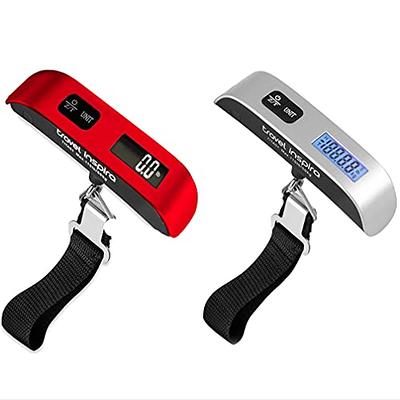 Digital Luggage Scale Gift for Traveler Suitcase Handheld Weight Scale  110lbs (Red)