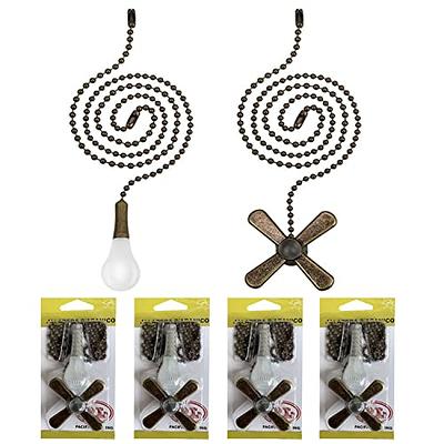 SUR-CIEL 4PCS Ceiling Fan Pull Chain, Bulb and Fan Pattern Pull Chain  Extension, Decorative Ceiling Fan Pull Chain Extender, 12 Inches Fan Pulls  Chain with 3mm Diameter Ball Beaded Chain, Bronze 