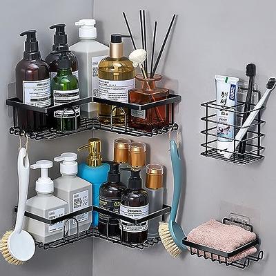 Thideewiz 3 Pack Adhesive Hanging Shower Caddy, 2.7-3.1inch Height  Stainless Steel Bathroom Organizer Shower Rack, Silver Polished Shower  Shelves with 4 Movable Hooks and 4 Adhesives - Yahoo Shopping