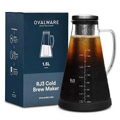 JssCsvy Cold Brew Coffee Maker,1.58qt Iced Coffee Maker With Removable  Stainless Steel Filter and Seal,Tea Brewer,Thickened Borosilicate Glass, Large Caliber Design,1.5L/51 Oz - Yahoo Shopping