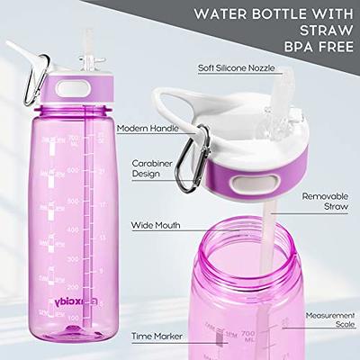 1.5L 2.5L Half Gallon Water Bottle with Times with Straw Water Jug