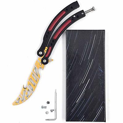  Little World Butterfly Knife - 1 Pack Trainer Practice Tool  Steel Metal - Folding Knife Unsharpened with Wood Handle - Training Knife  Practicing Flipping Tricks : Sports & Outdoors