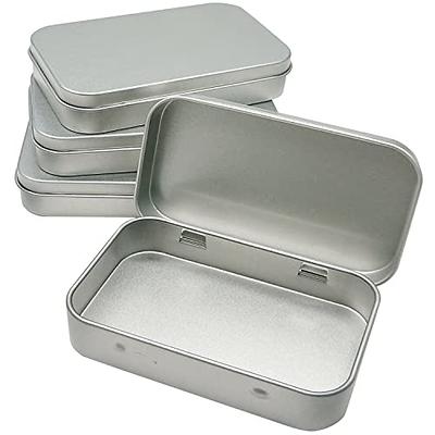 4pcs Hinged Jewelry Metal Tin Small Tin Box Craft Containers For Organizing